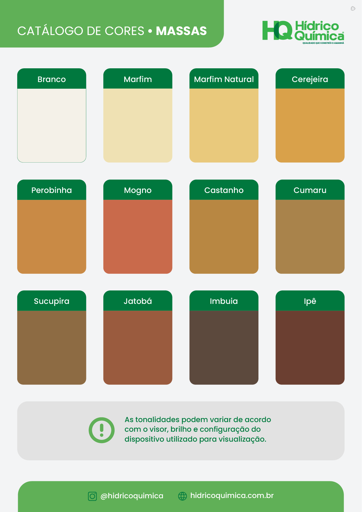 Catálogo de cores — FabMell P51